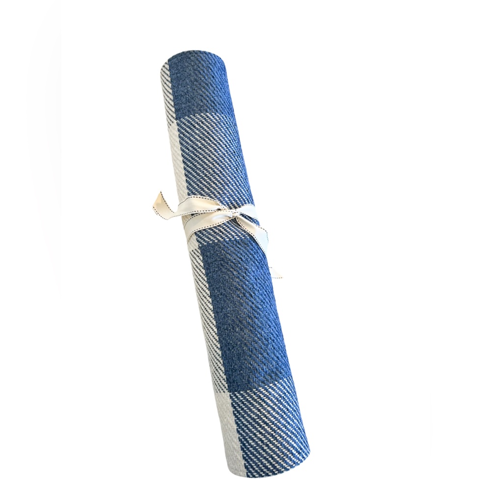 Blue White Farmhouse Table Runner by Old Lake George Coastal Cottage Decor